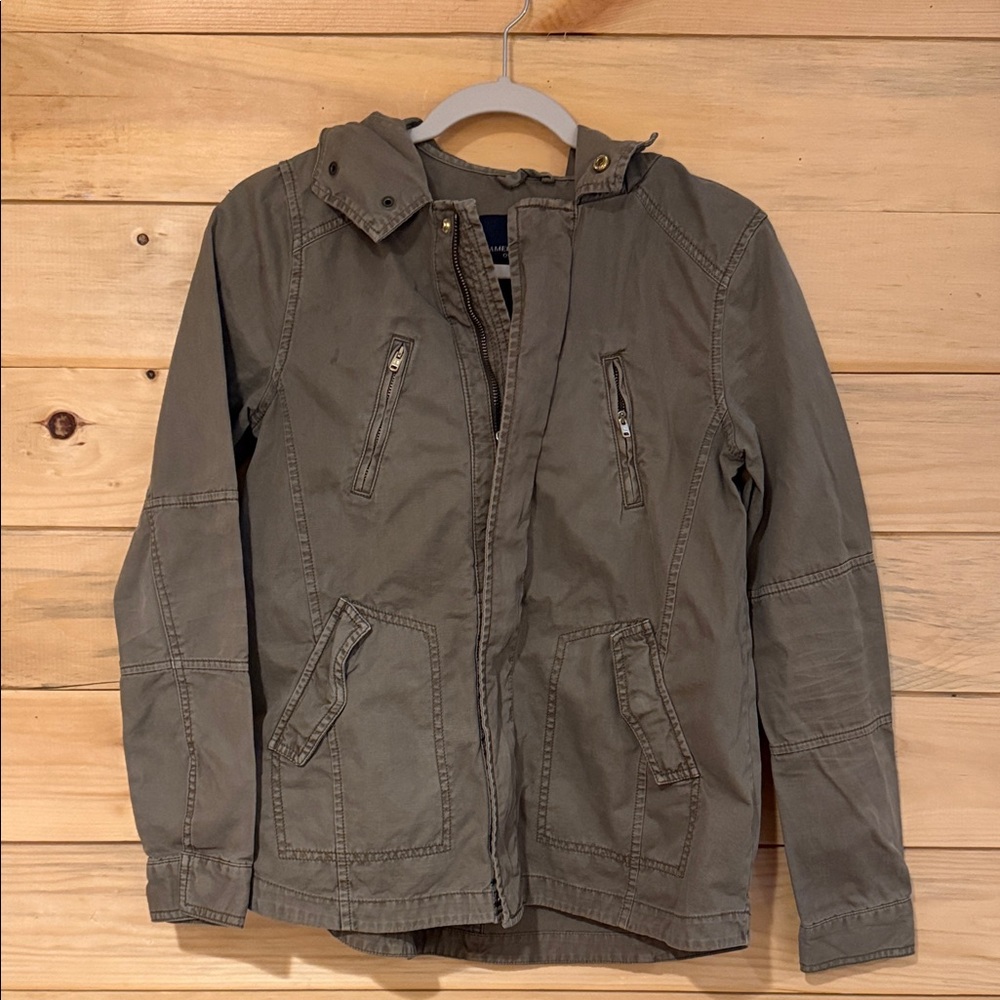 American Eagle Outfitters Olive Green Hooded Field Jacket